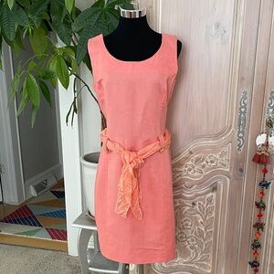 Beautiful ESCADA by Margaretha Ley Linen/ Cotton Coral Dress